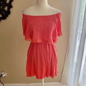 Off shoulder Coral Dress